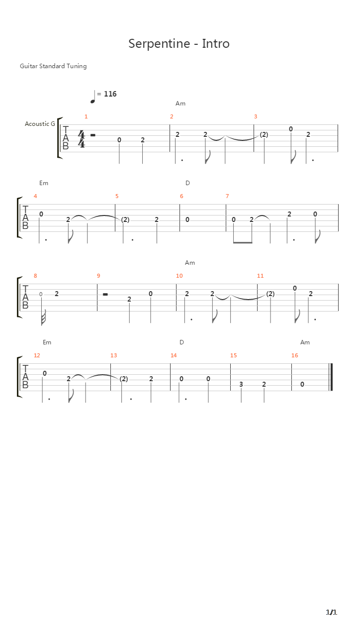 Serpentine吉他谱