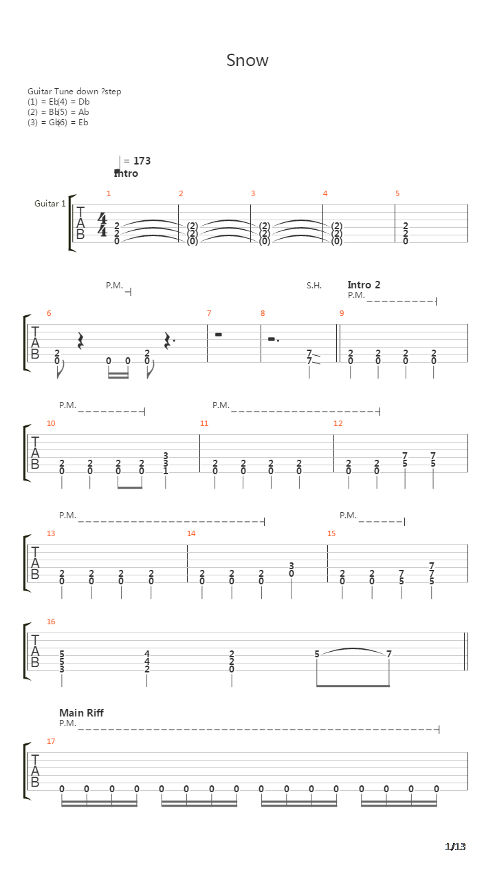 Snow吉他谱