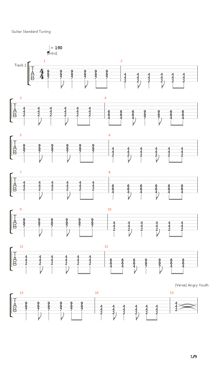 Angry Days吉他谱