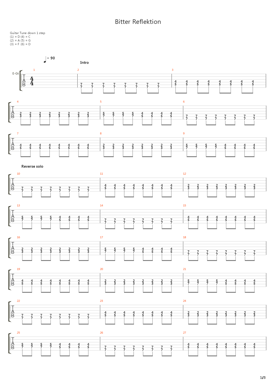 Bitter Reflektion吉他谱