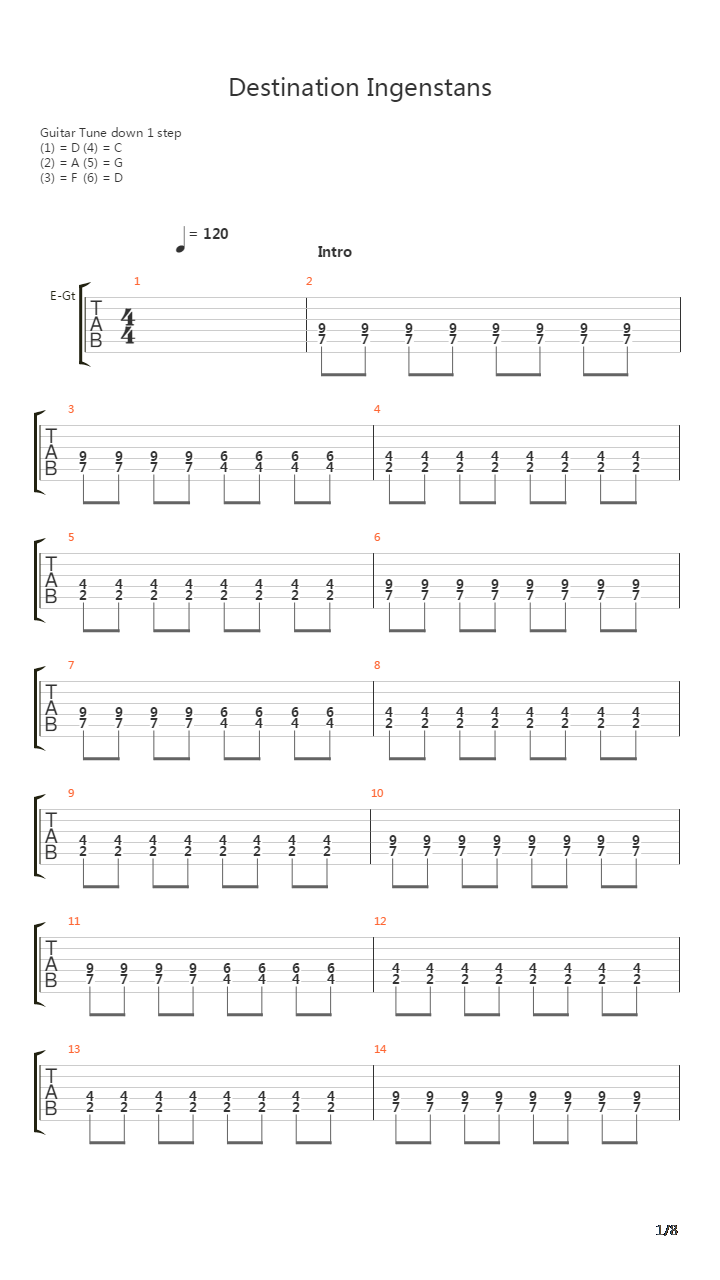 Destination Ingenstans吉他谱