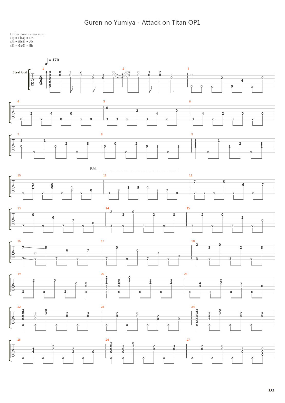 Attack On Titan吉他谱