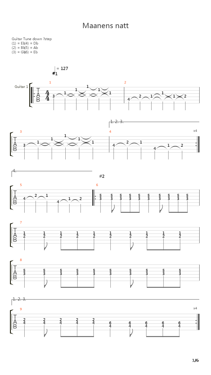 Maanens Natt吉他谱