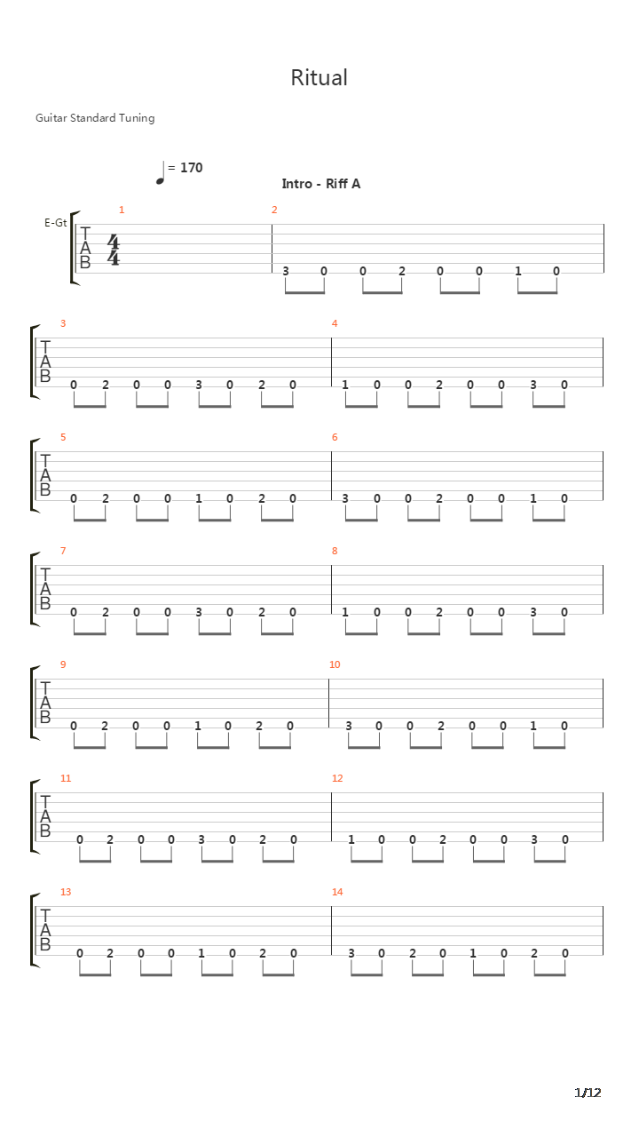 Ritual吉他谱