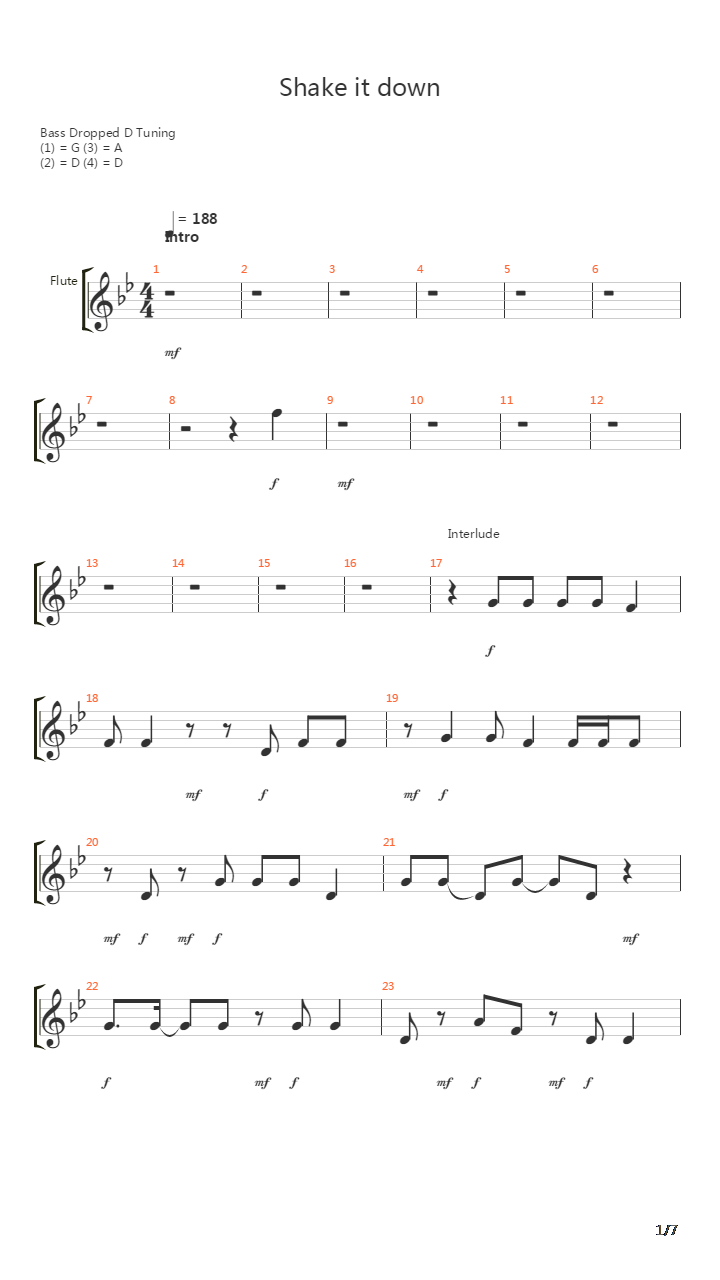 Shake It Down吉他谱