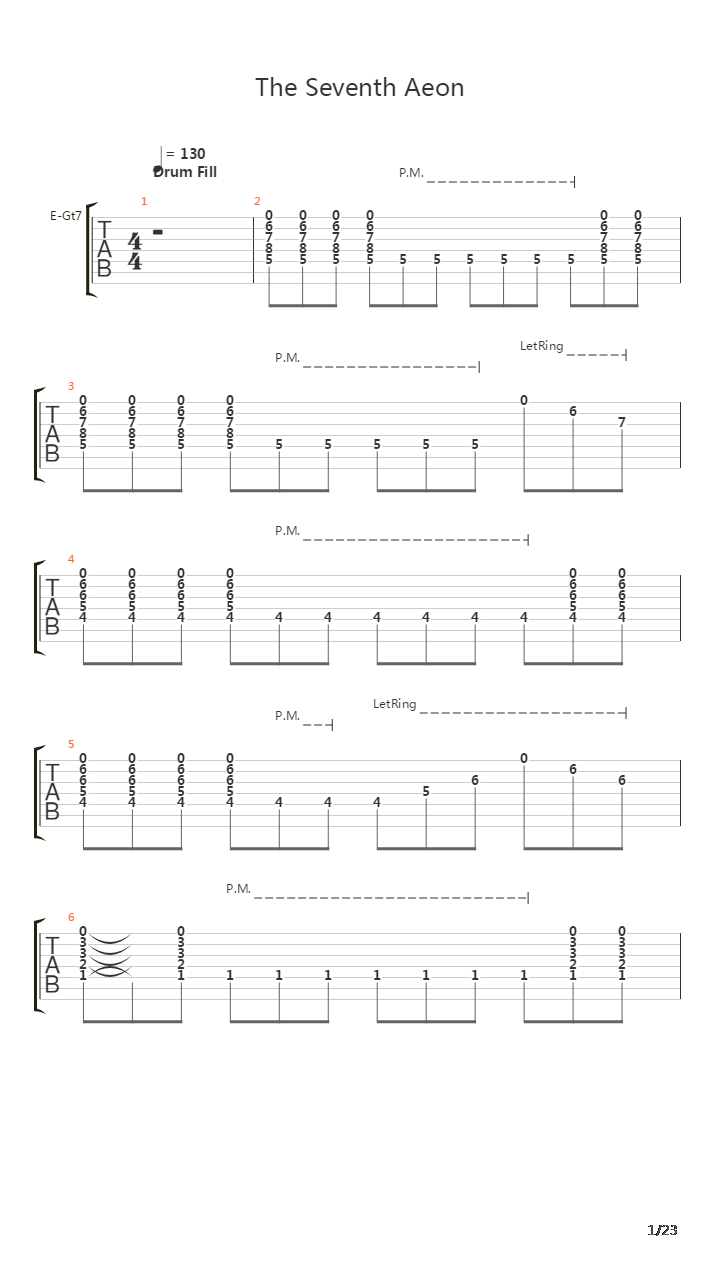 The Seventh Aeon吉他谱