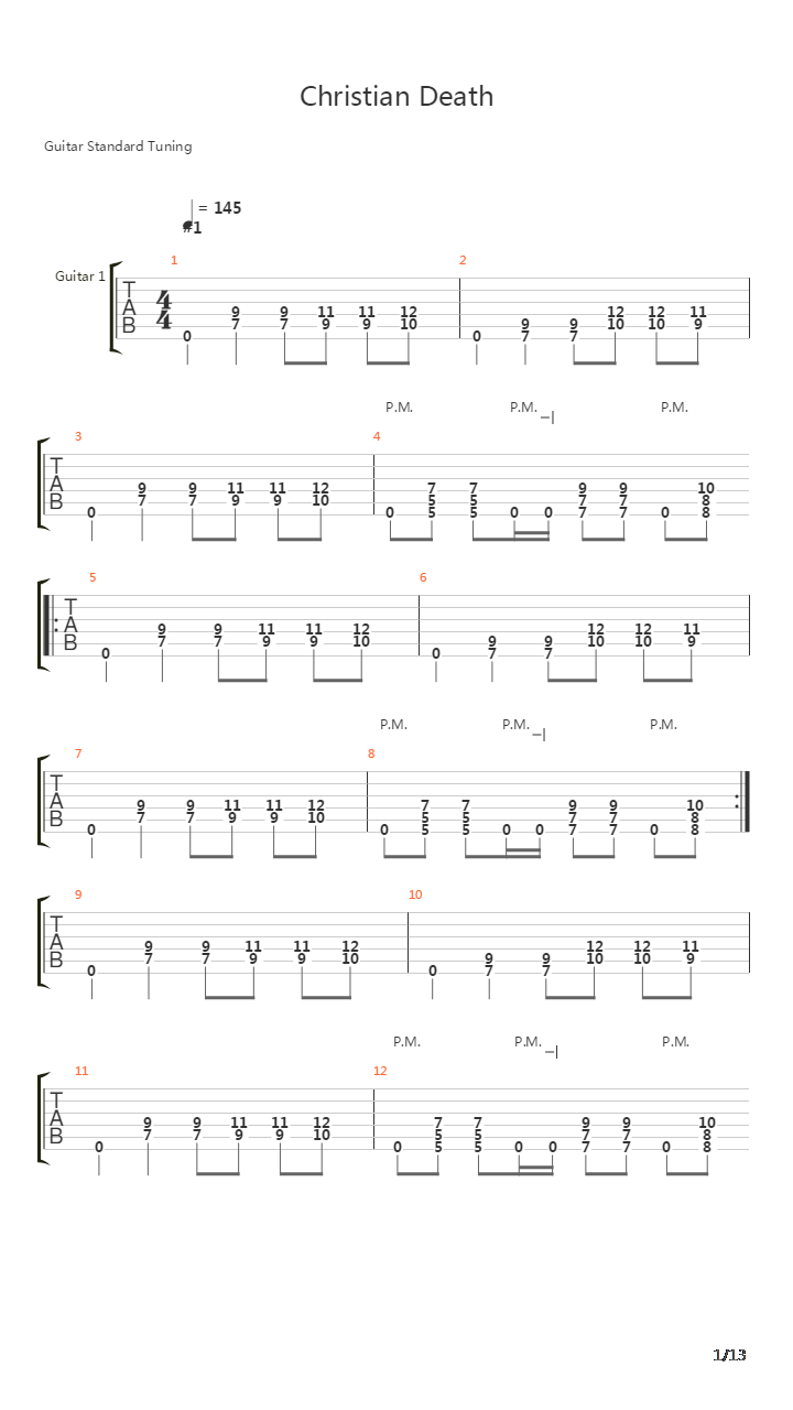 Christian Death吉他谱