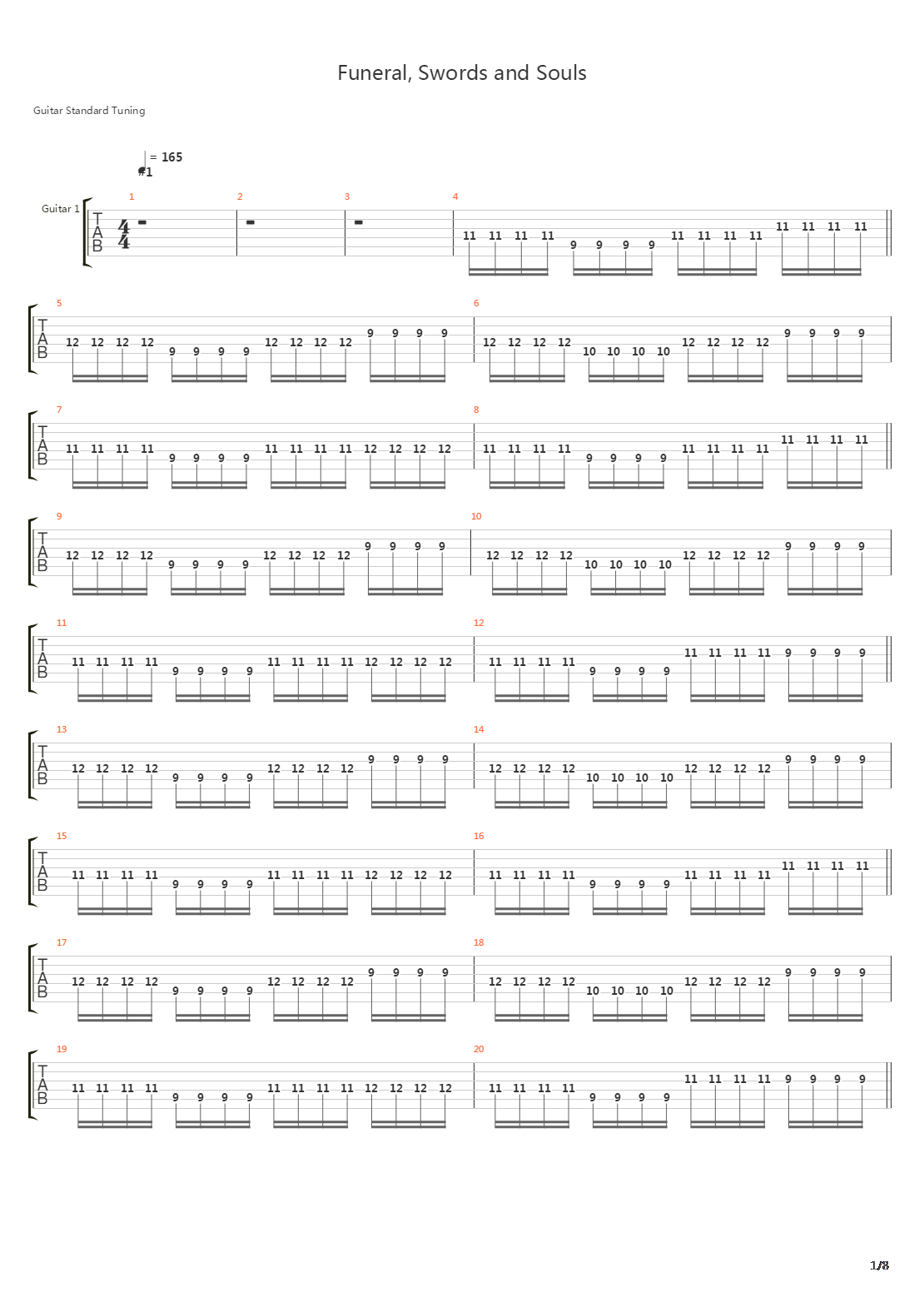 Funeral Swords And Souls吉他谱