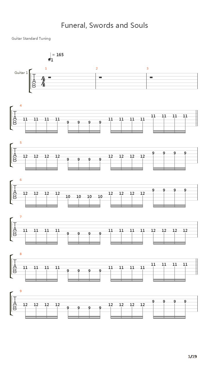 Funeral Swords And Souls吉他谱