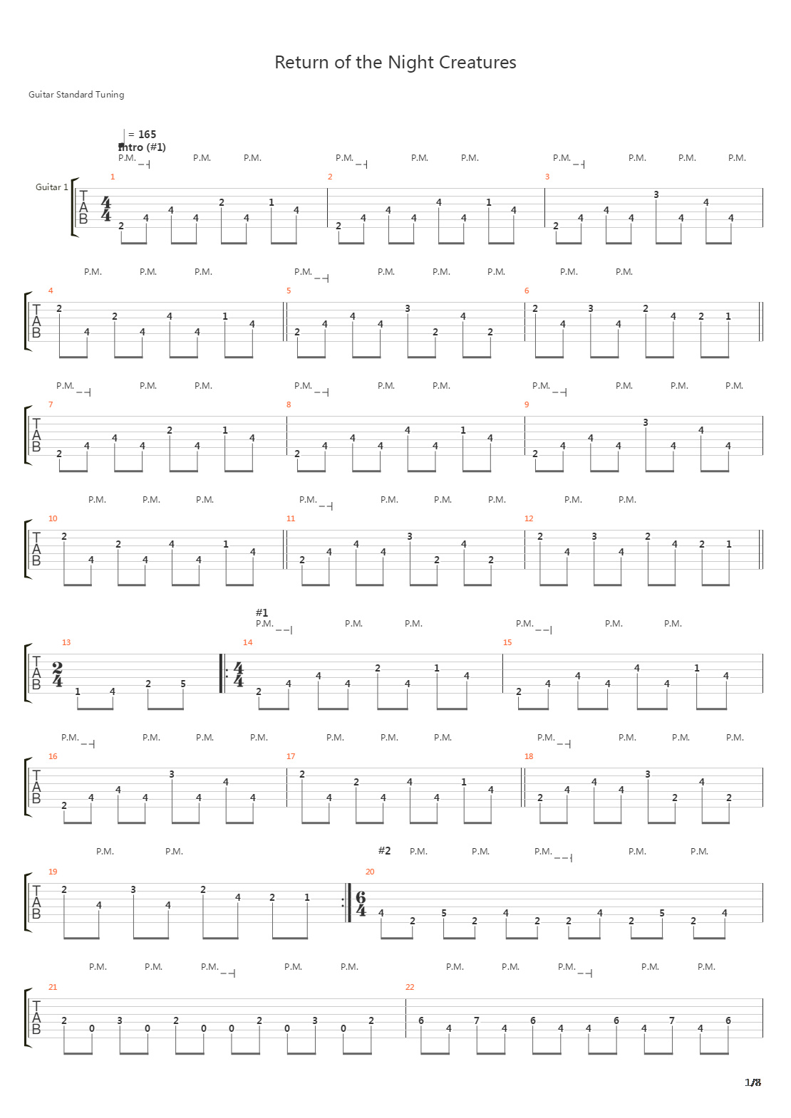 Return Of The Night Creatures吉他谱