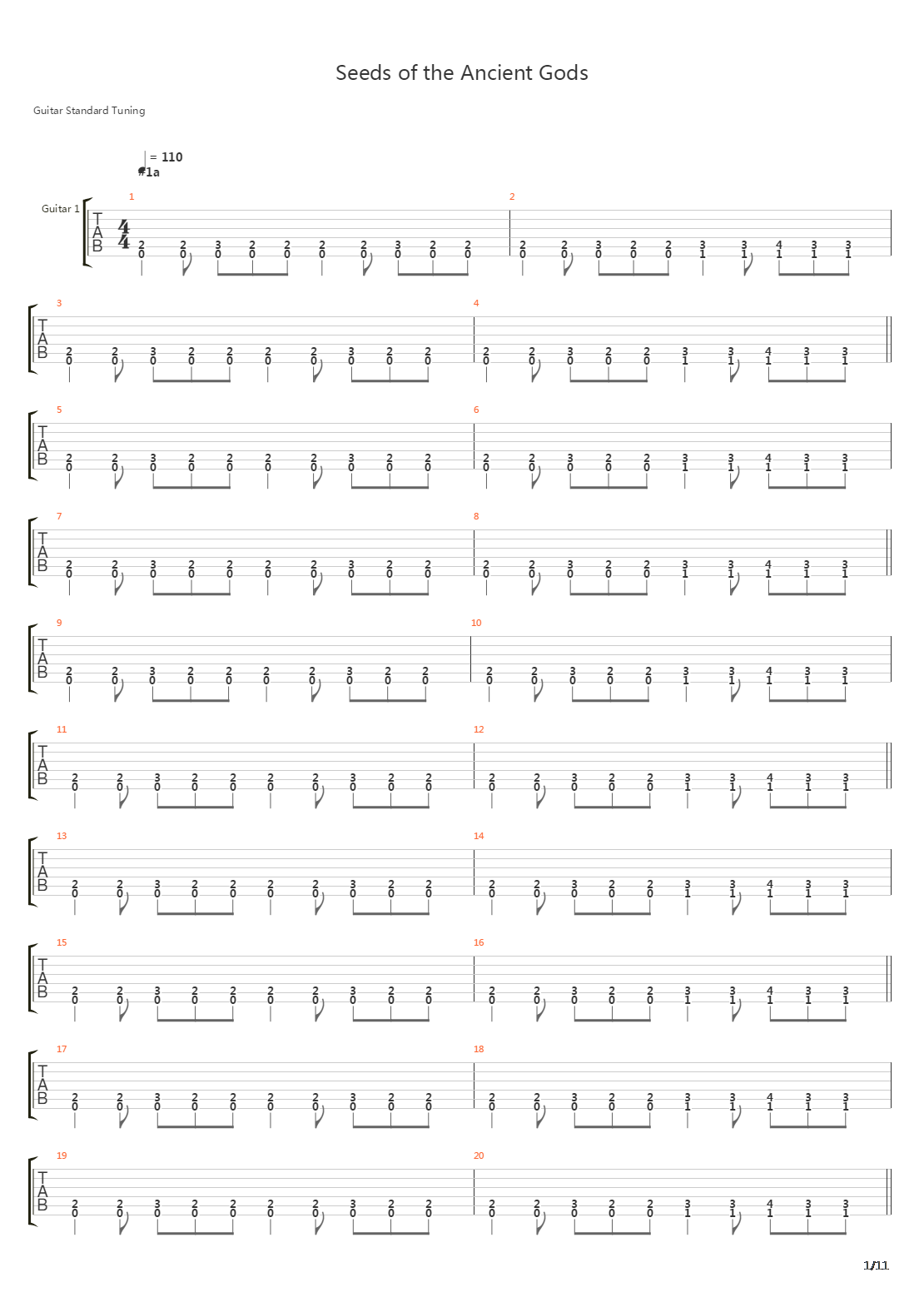Seeds Of The Ancient Gods吉他谱