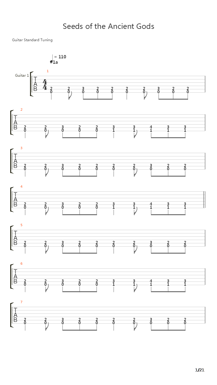 Seeds Of The Ancient Gods吉他谱