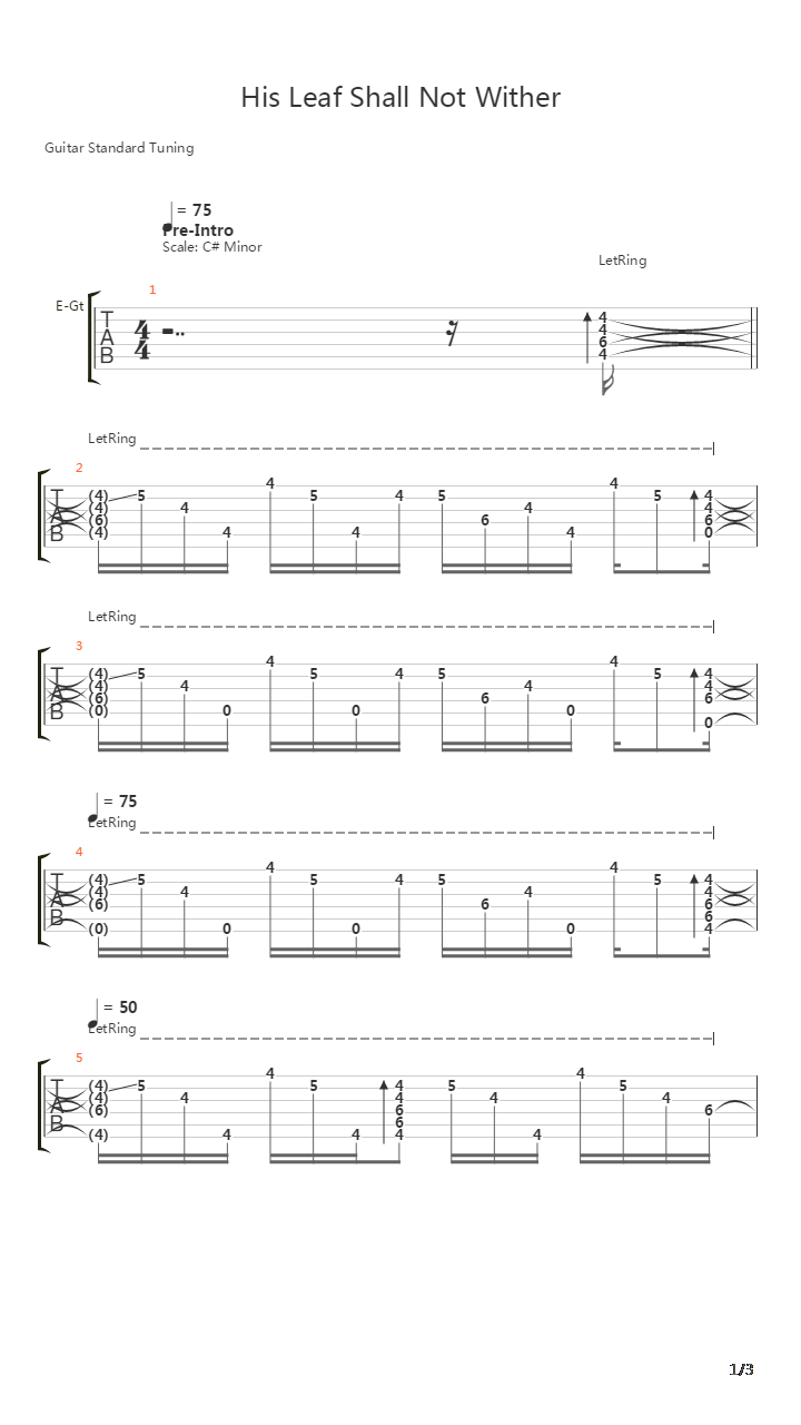 His Leaf Shall Not Wither吉他谱