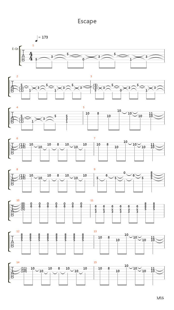 Escape吉他谱