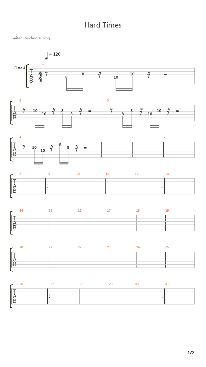 Hard Times吉他谱