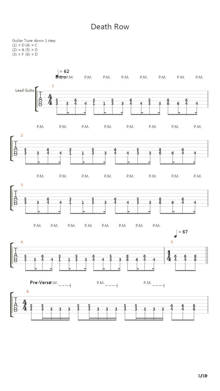 Death Row吉他谱