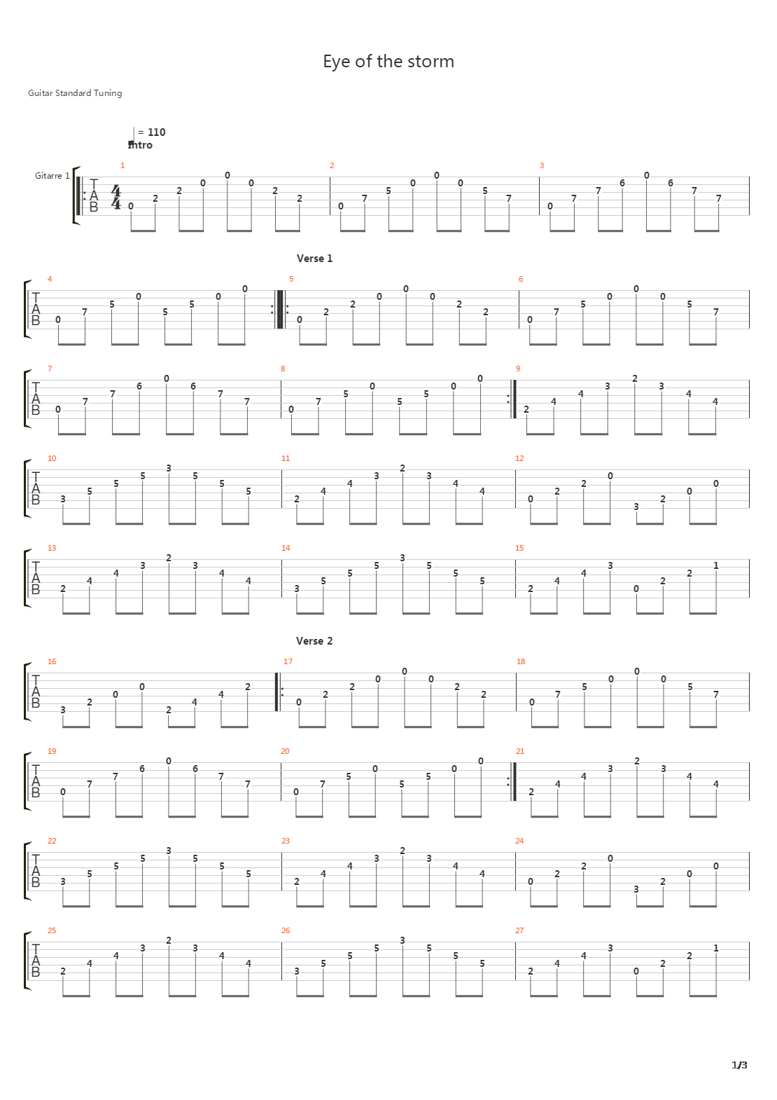 Eye Of The Storm吉他谱