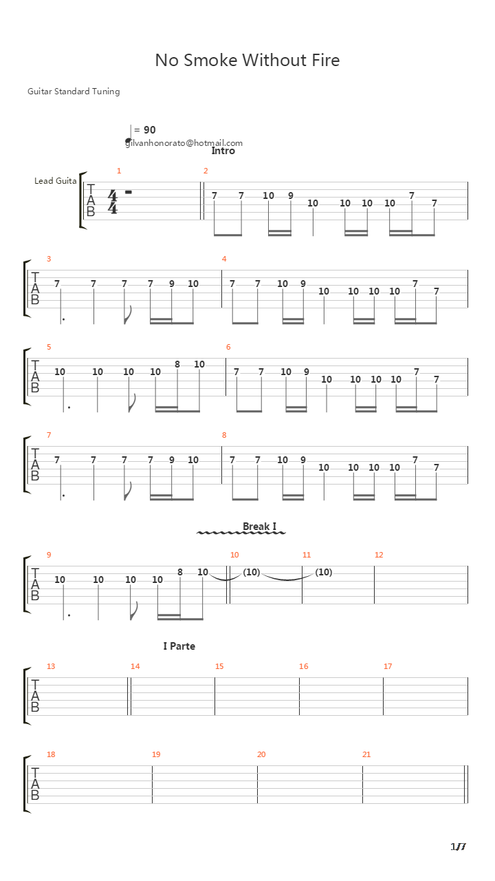 No Smoke Without Fire吉他谱