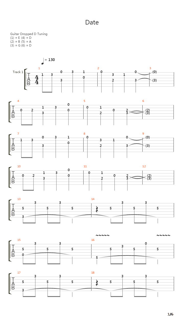 Date吉他谱