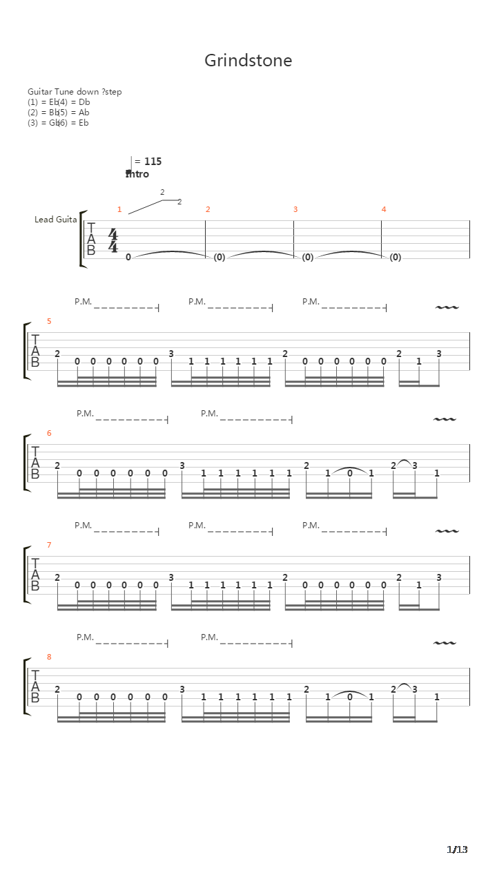Grindstone吉他谱