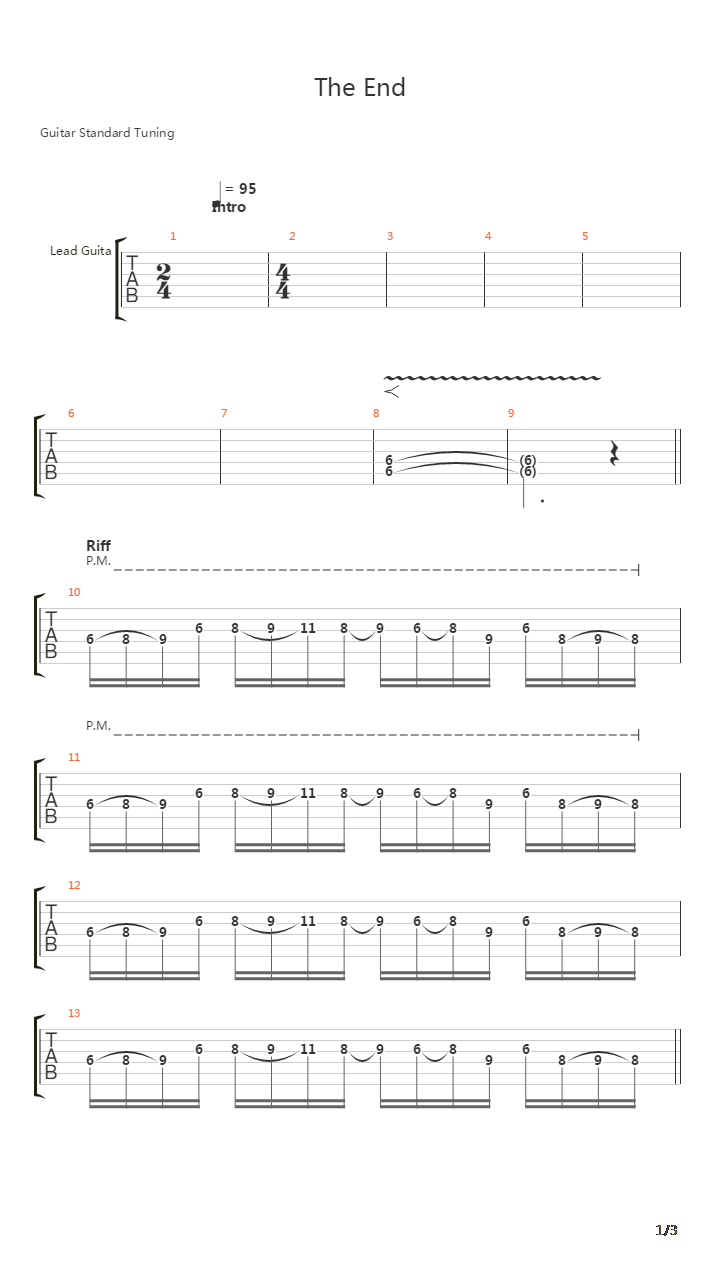 The End吉他谱