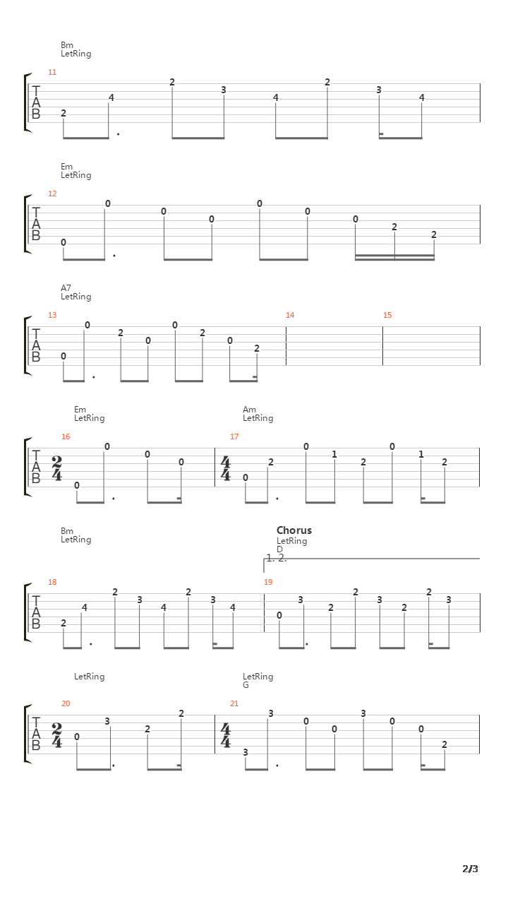 La Chanson Du Loubard吉他谱