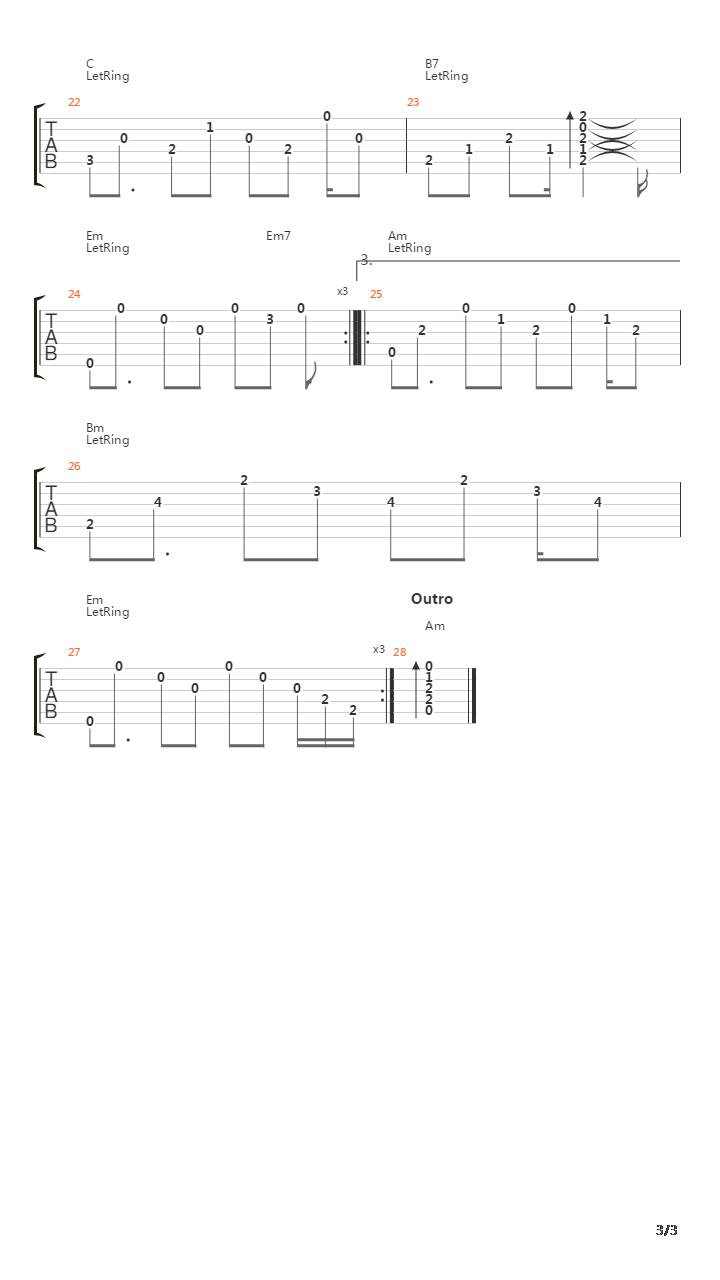 La Chanson Du Loubard吉他谱