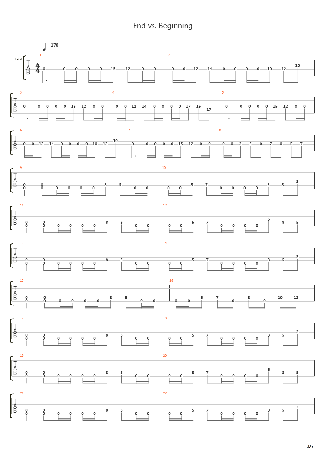 End Vs Beginning吉他谱