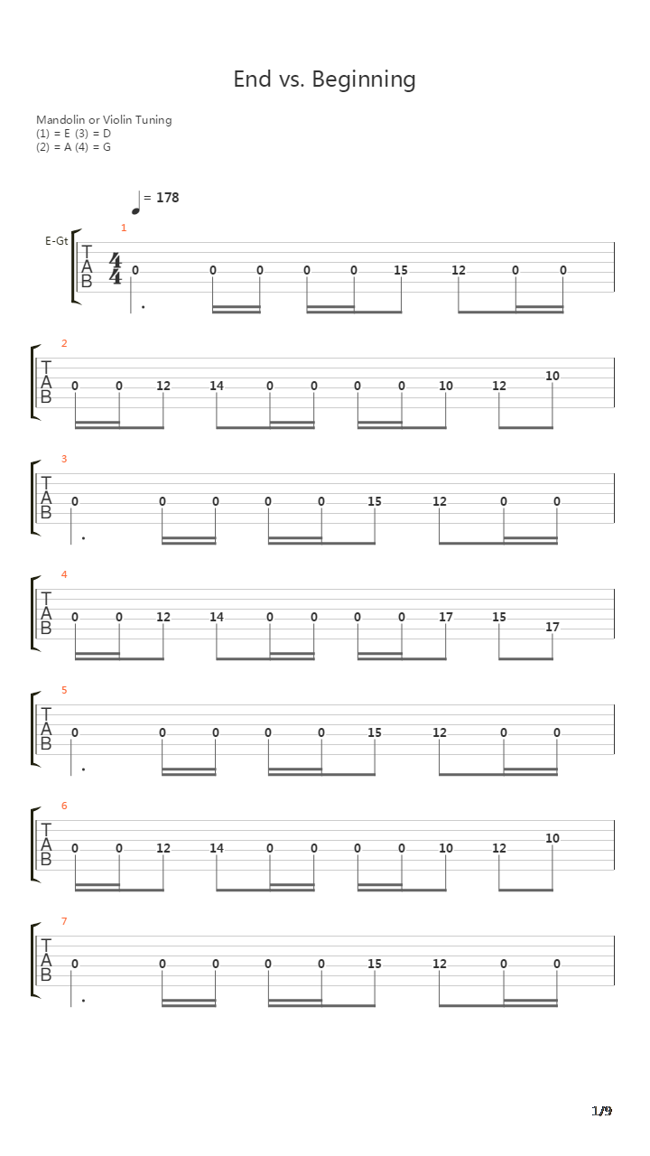 End Vs Beginning吉他谱