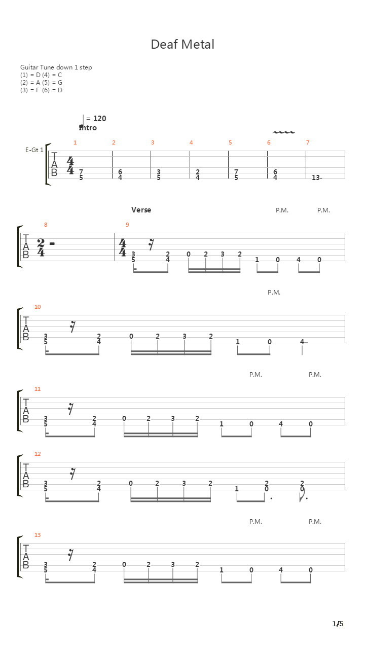 Deaf Metal吉他谱
