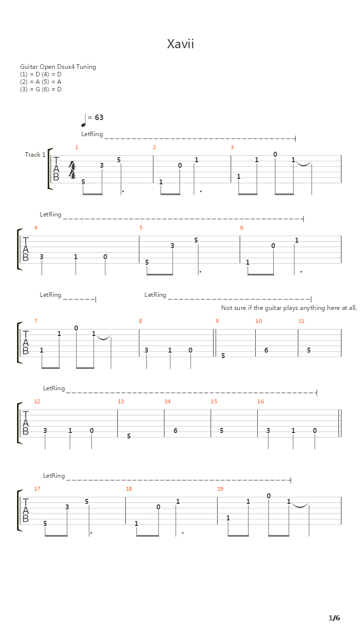 Xavii吉他谱