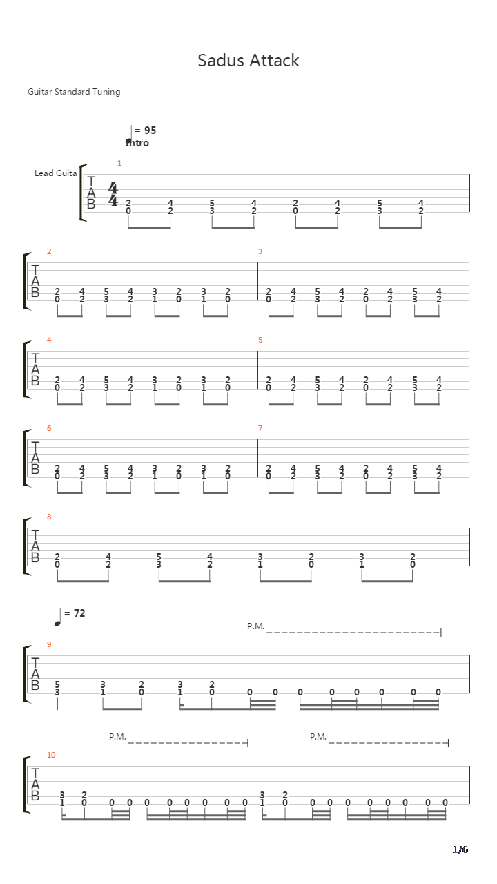 Sadus Attack吉他谱