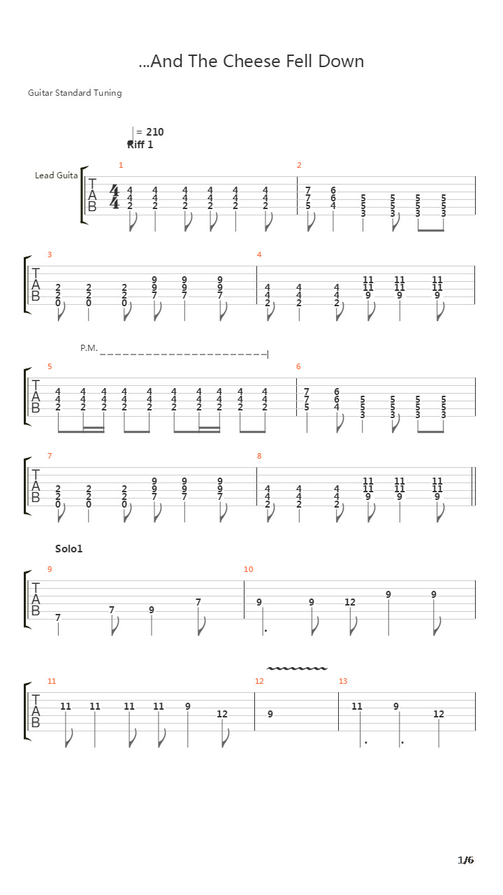 And The Cheese Fell Down吉他谱