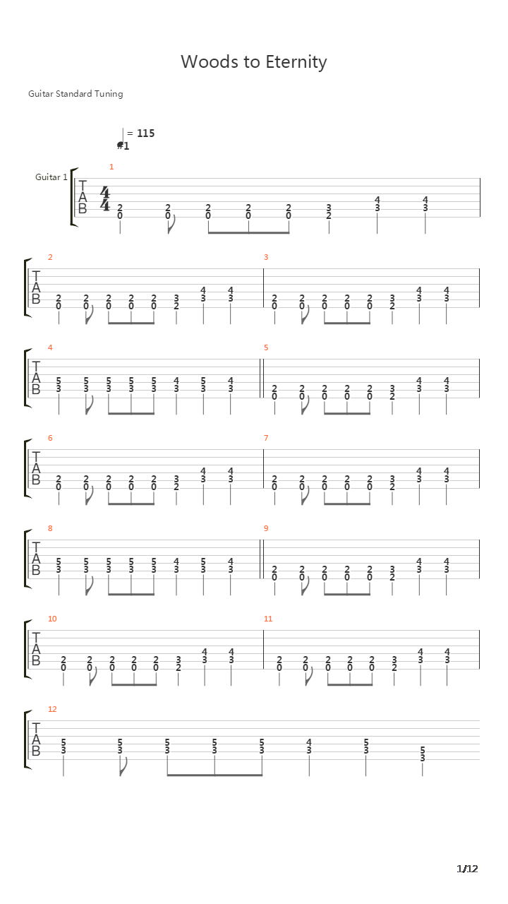 Woods To Eternity吉他谱