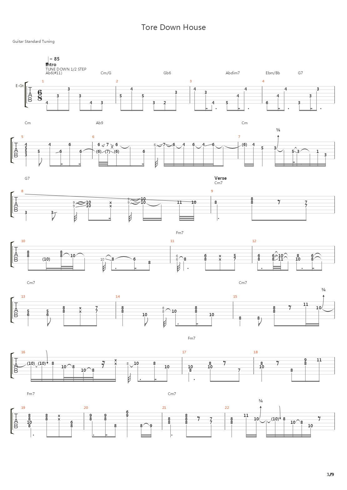 Tore Down House吉他谱