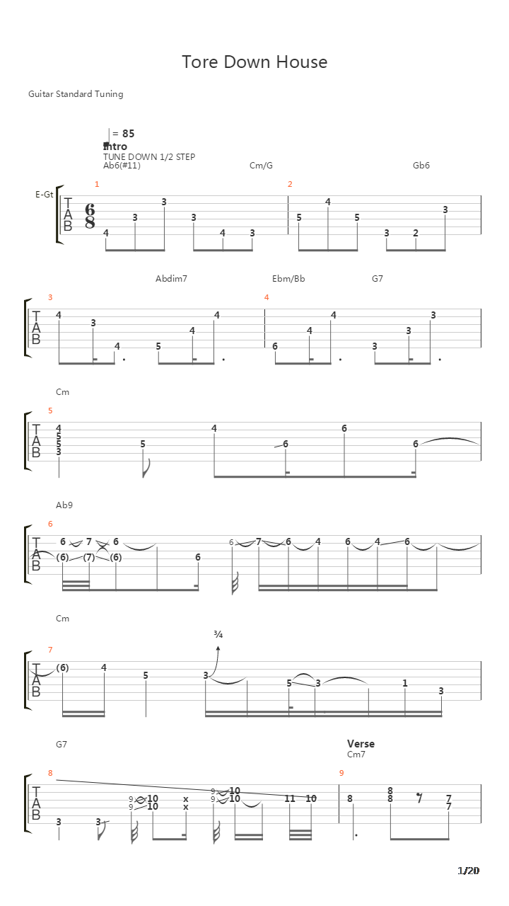 Tore Down House吉他谱