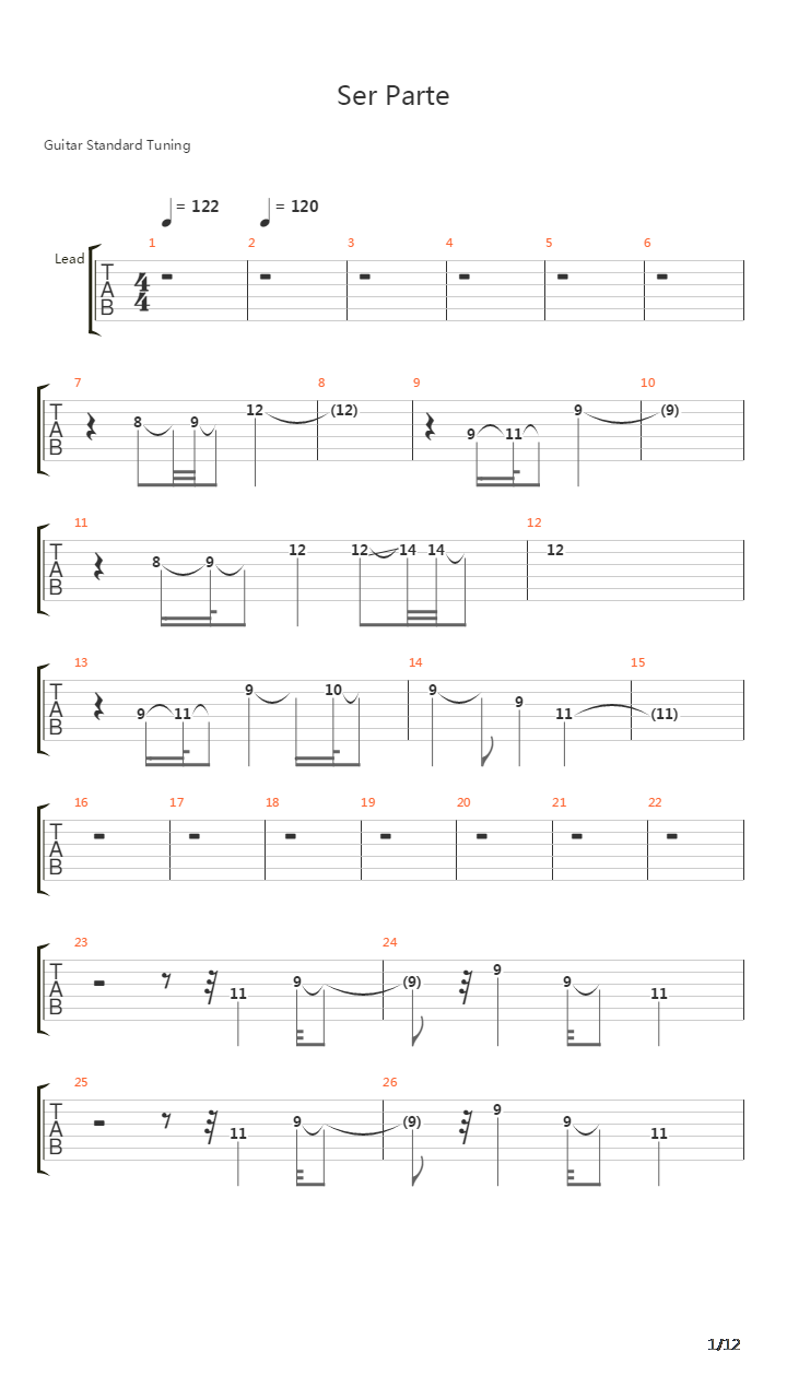 Ser Parte吉他谱