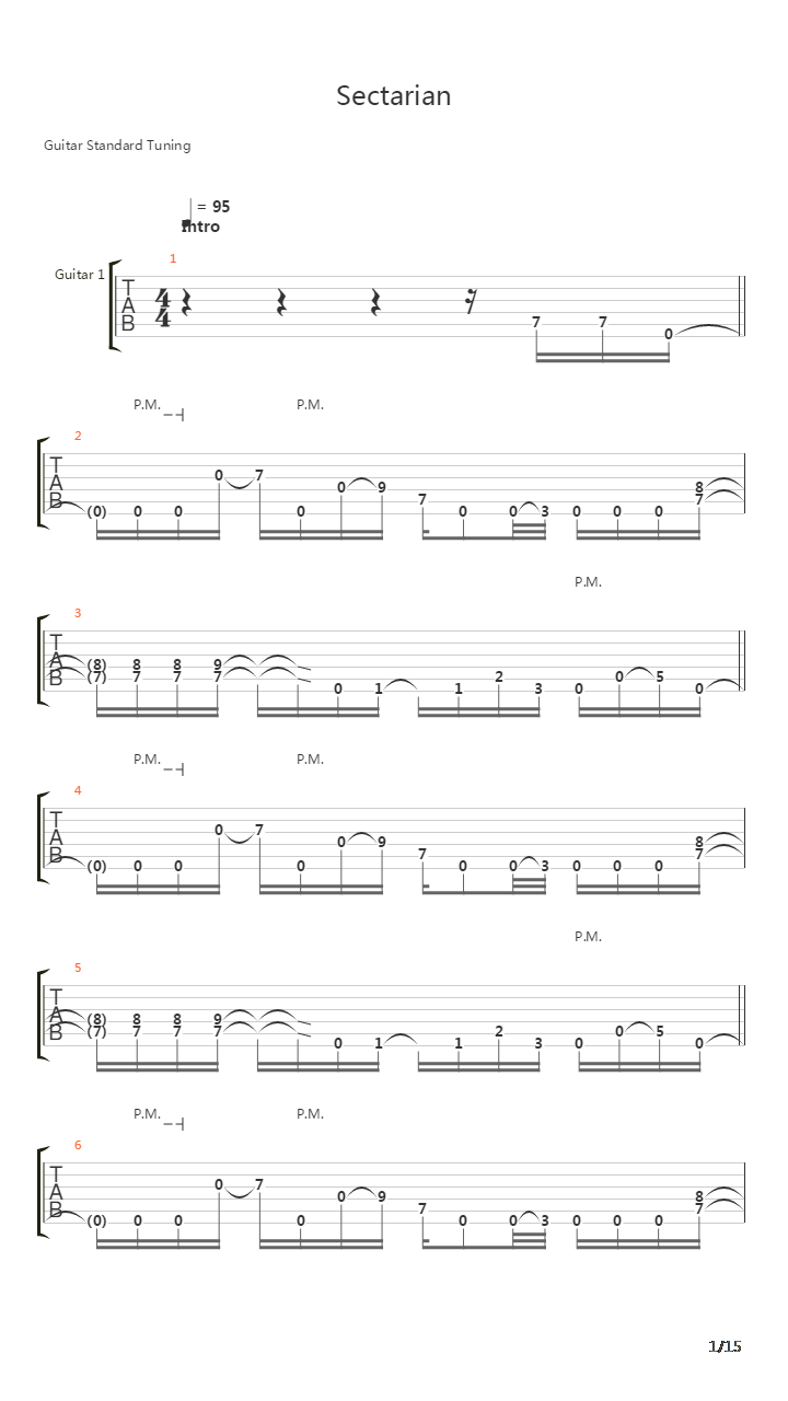 Sectarian吉他谱