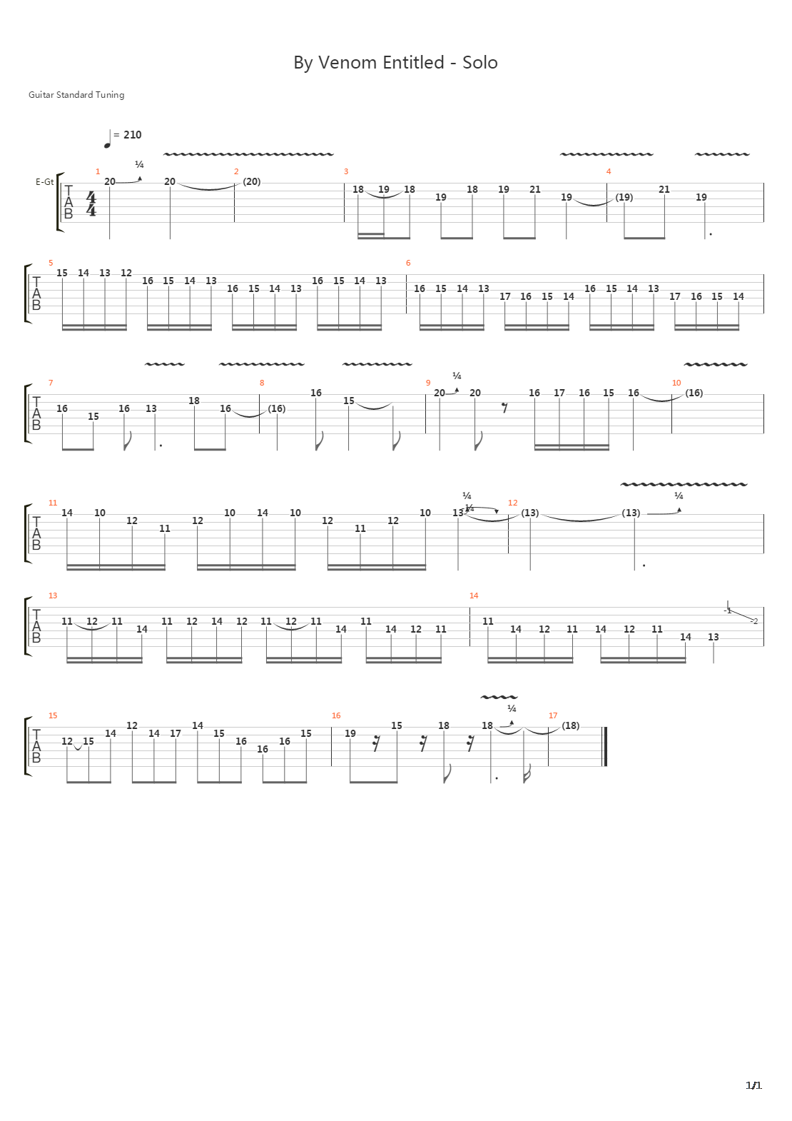 By Venom Entitled吉他谱