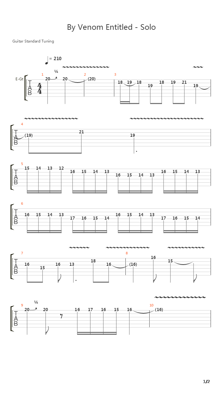By Venom Entitled吉他谱