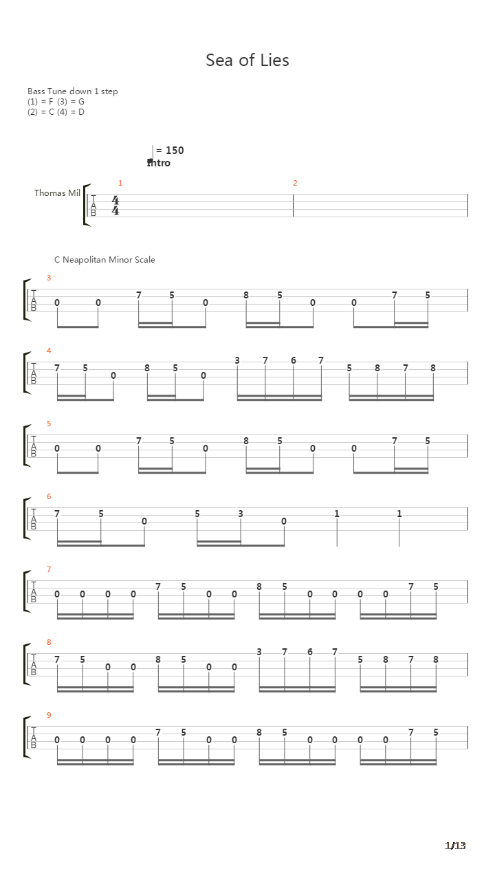 Sea Of Lies吉他谱