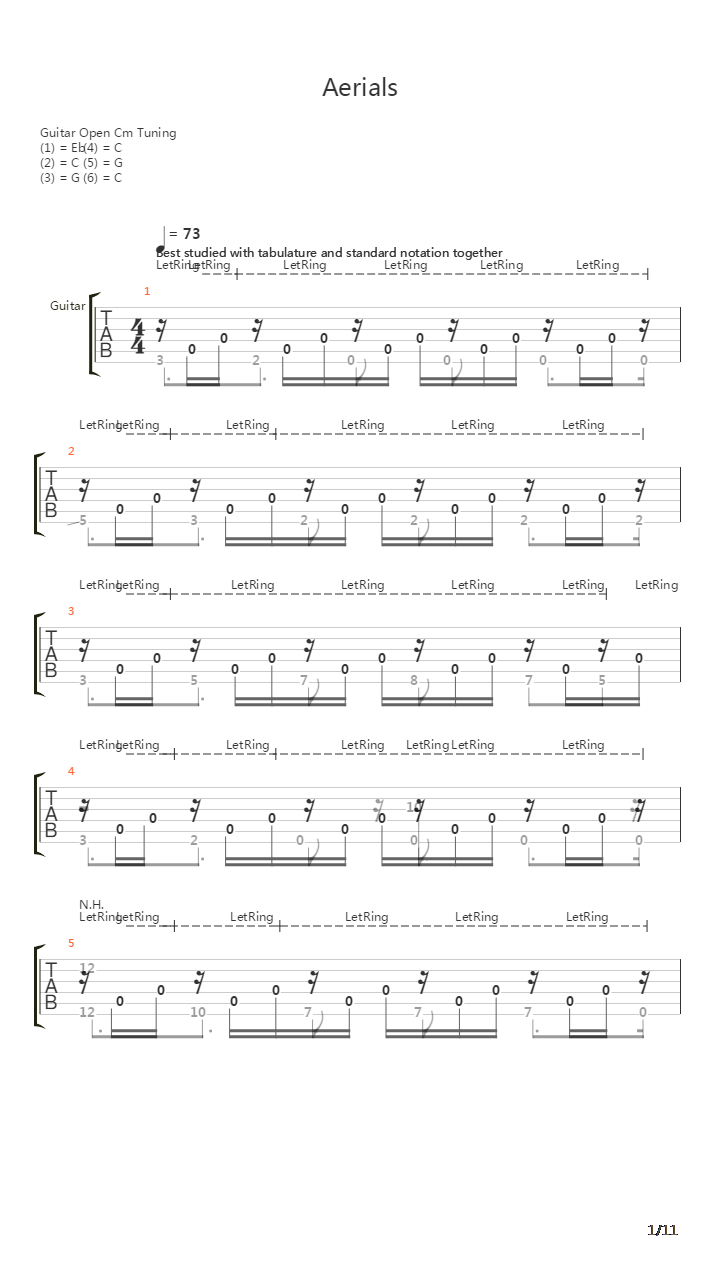Aerials吉他谱