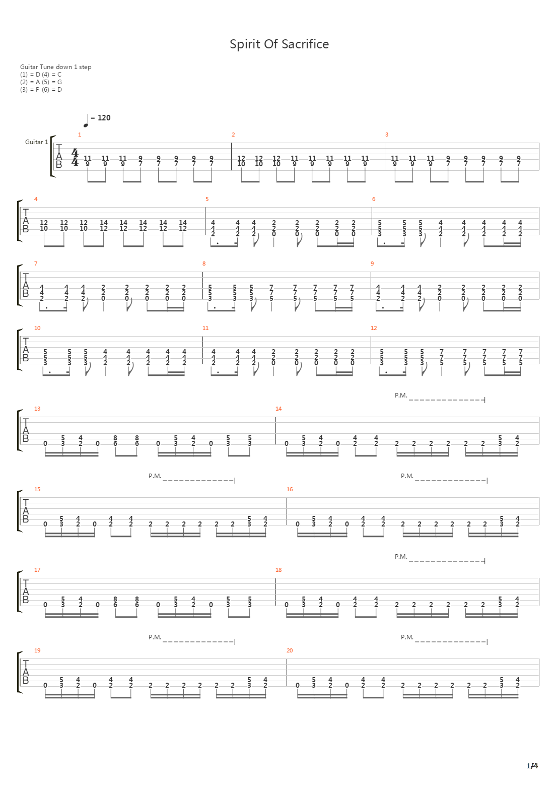 Spirit Of Sacrifice吉他谱