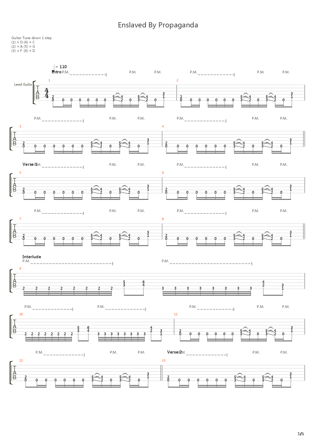 Enslaved By Propaganda吉他谱