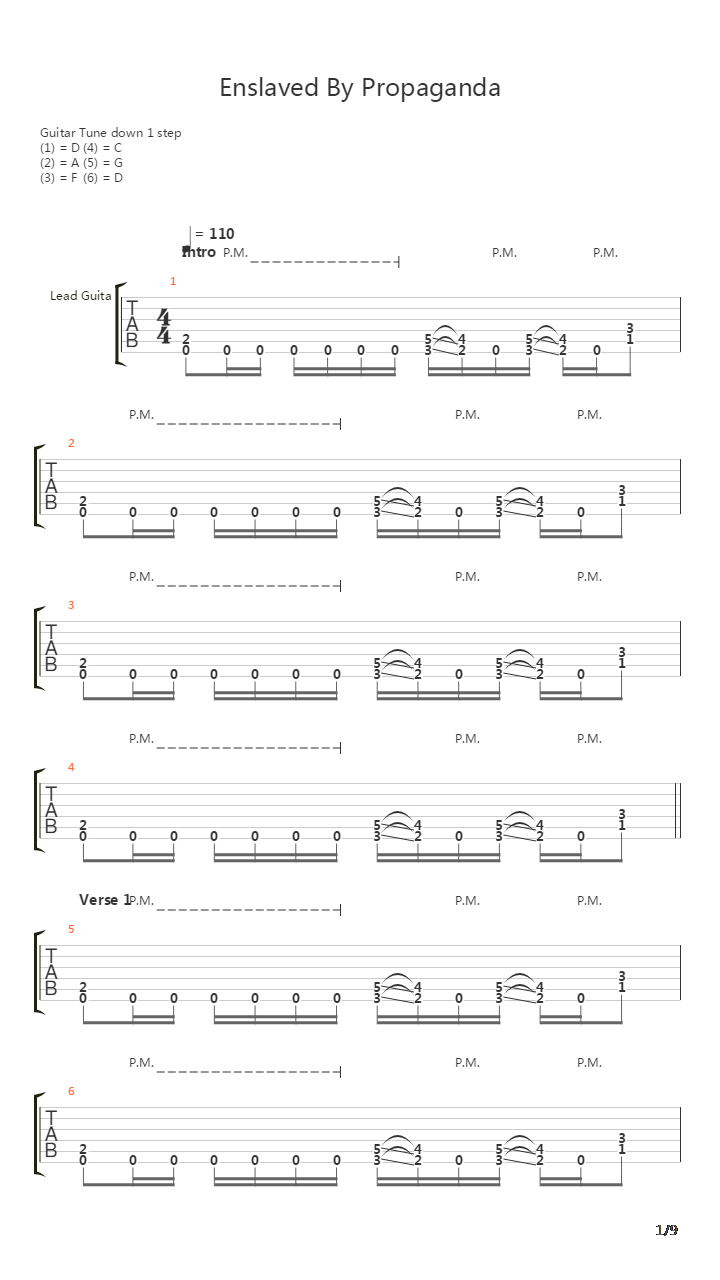 Enslaved By Propaganda吉他谱