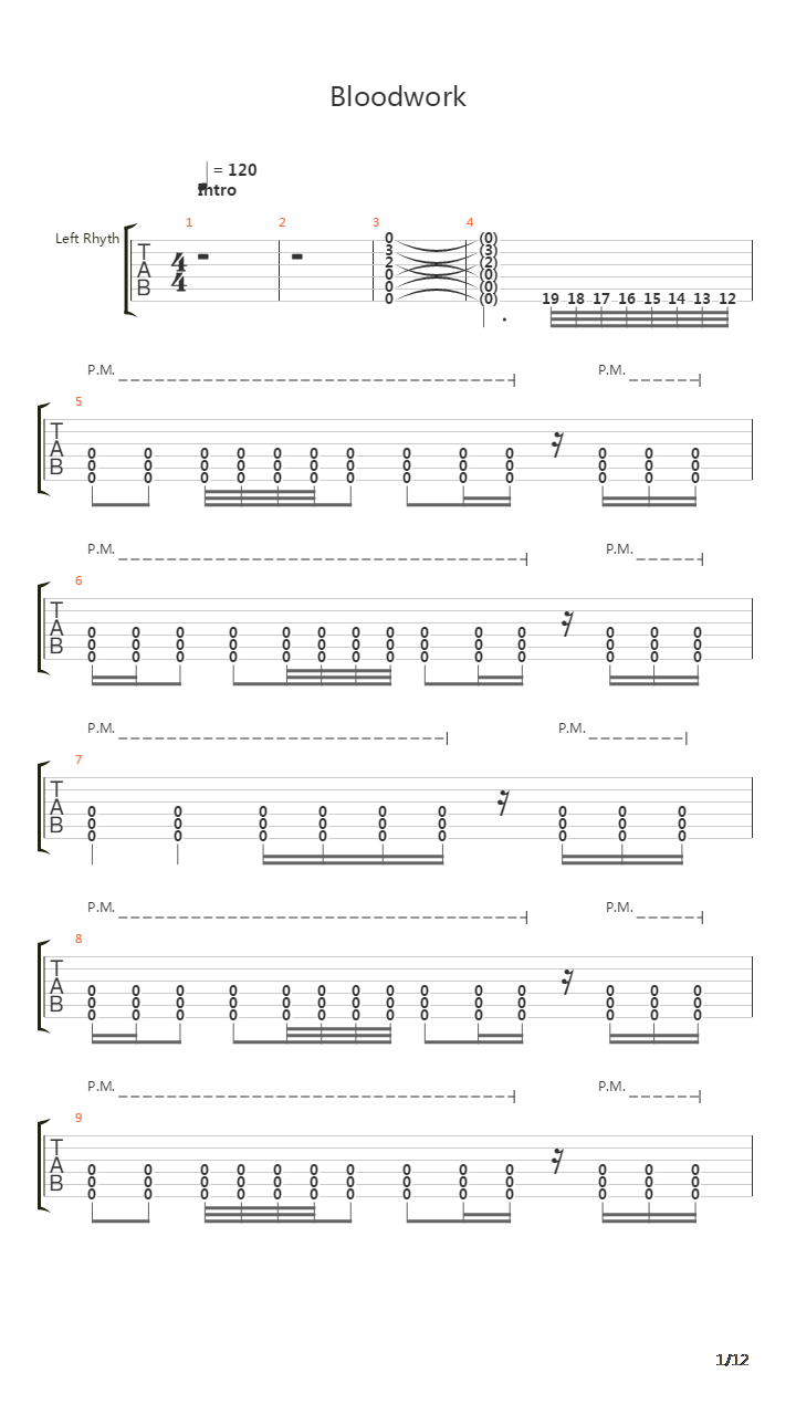 Bloodwork吉他谱