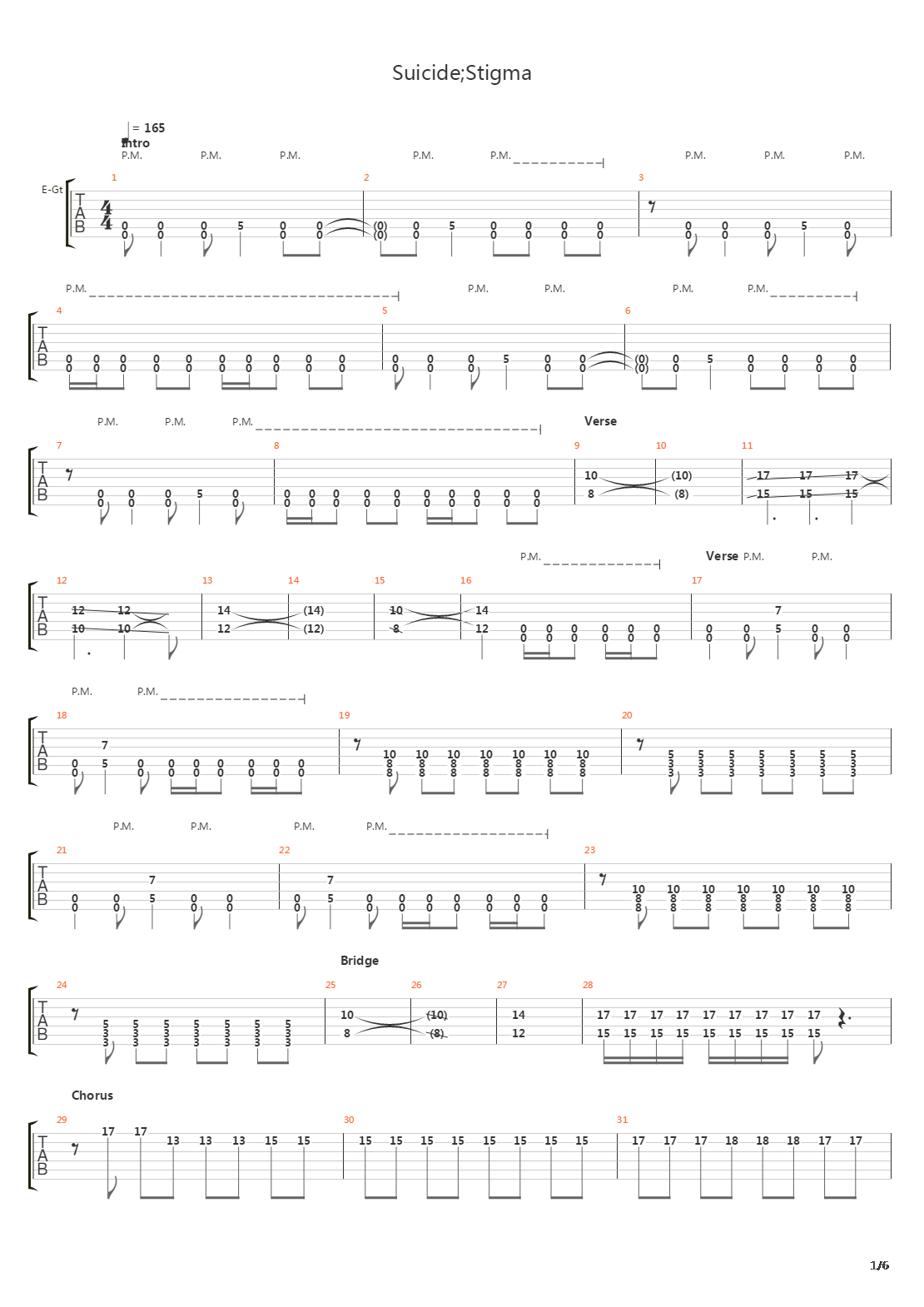 Suicide Stigma吉他谱