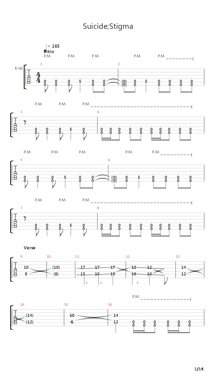 Suicide Stigma吉他谱