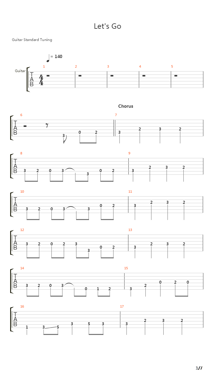 Lets Go吉他谱