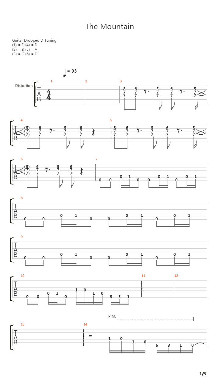 The Mountain吉他谱